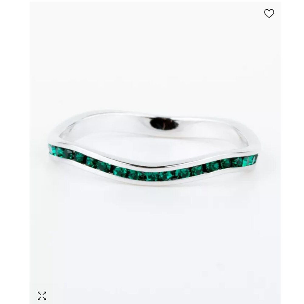 NWT Sterling Silver Swarovski Crystal Ring Emerald